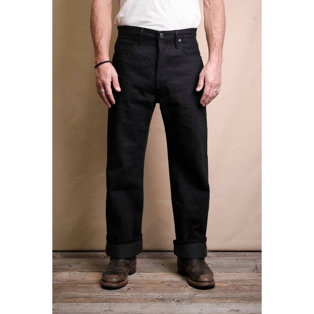NEW FREENOTE CLOTH modesto straight jeans in black grey denim